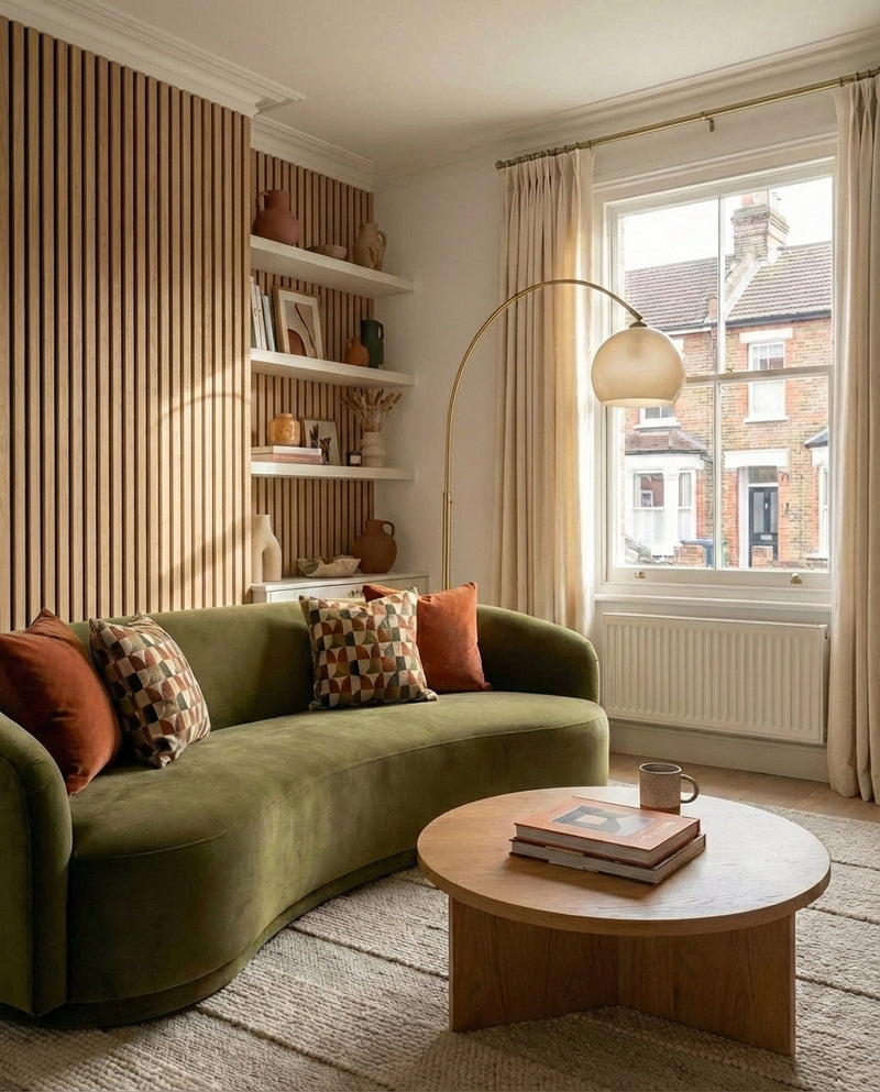 After — Natural Oak - Black Felt - Living room