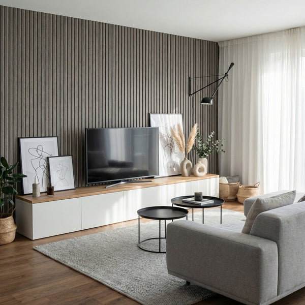 Grey Oak Acoustic Slatwall Panels