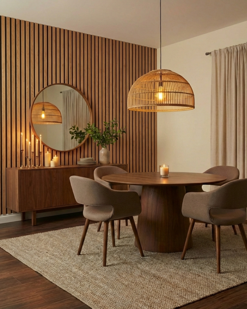 After — Natural Oak - Black Felt - Dining room