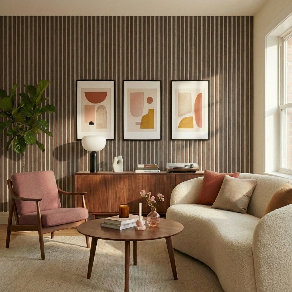 Deep Walnut Acoustic Slatwall Panels