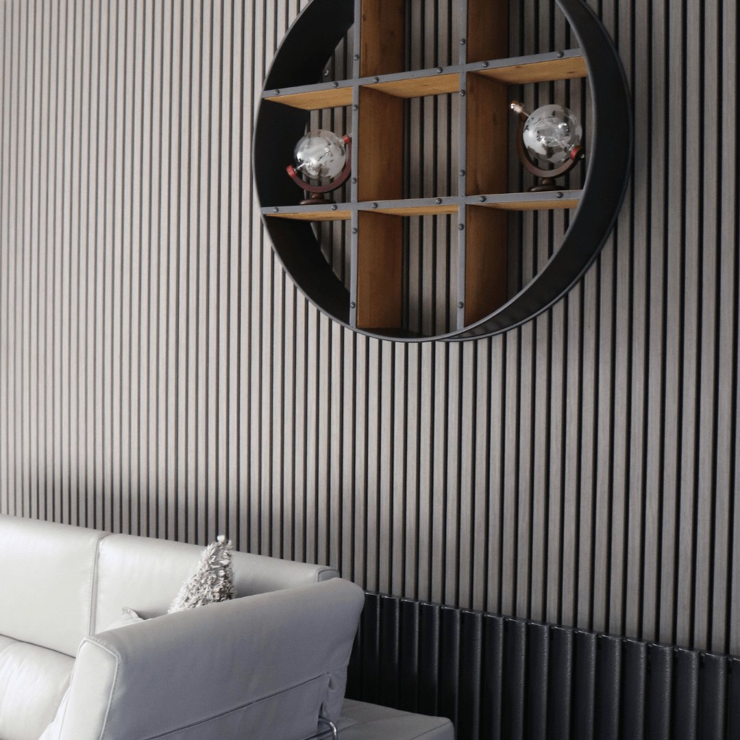 Grey Oak Acoustic Slatwall Panels