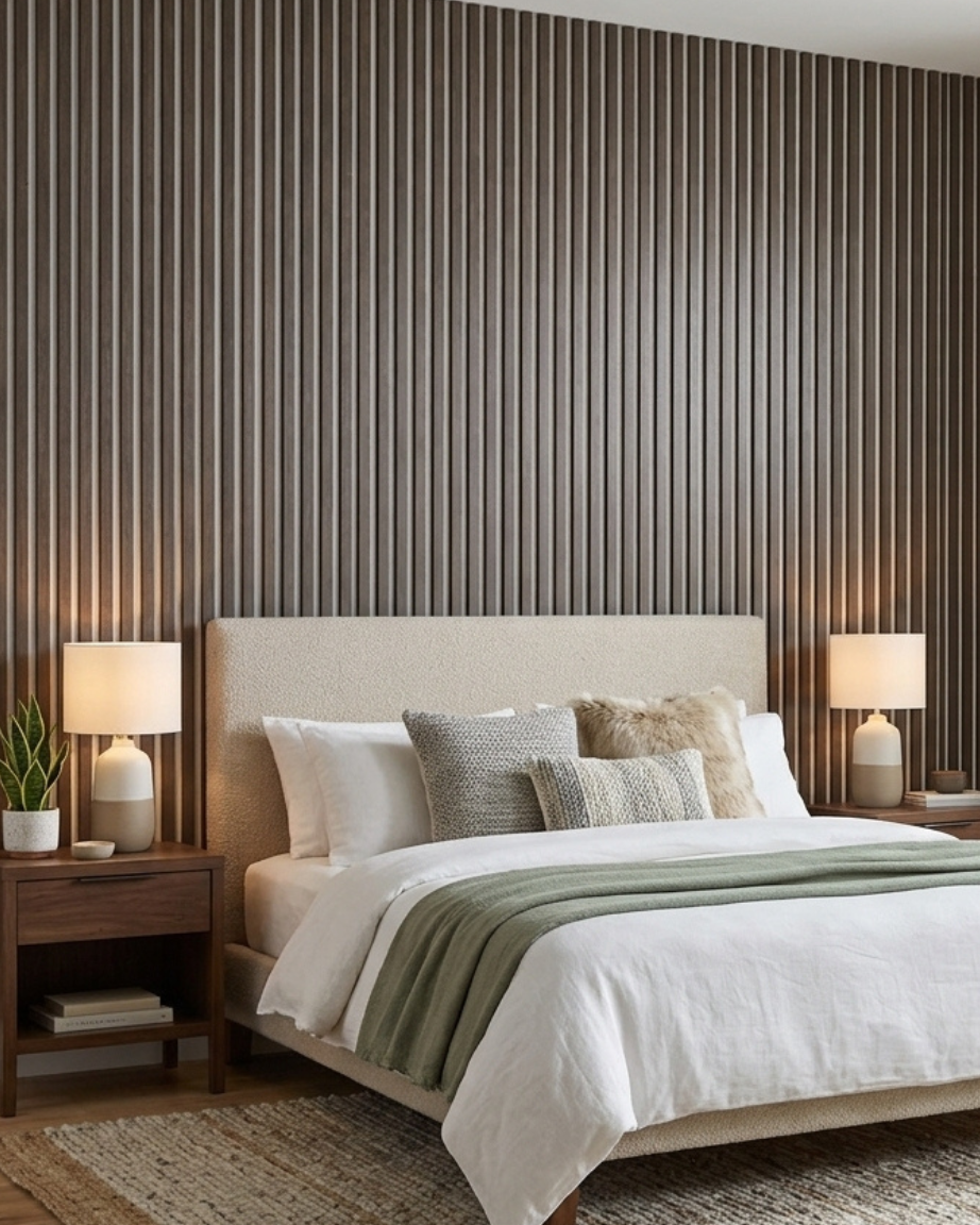 Deep Walnut Acoustic Slatwall Panels