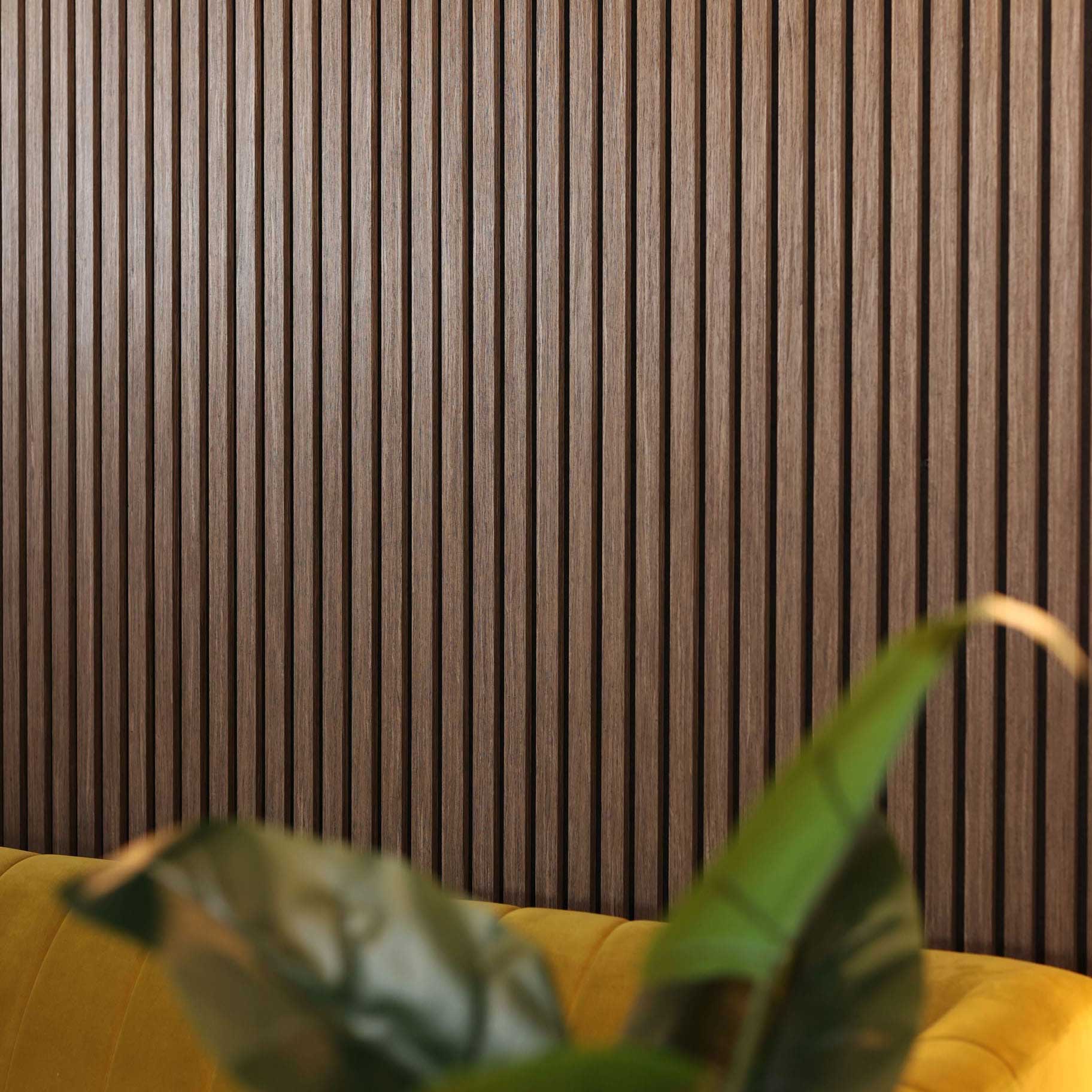 Deep Walnut Acoustic Slatwall Panels