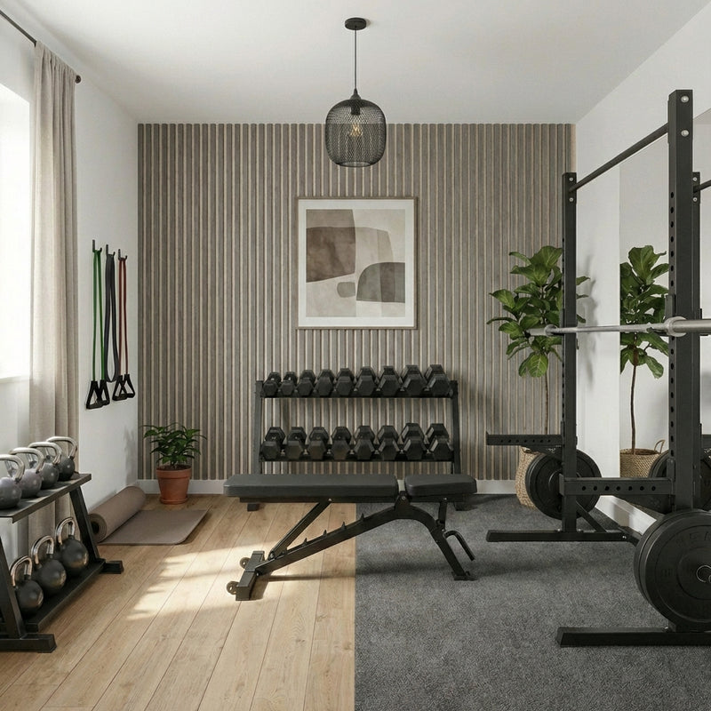After — Grey Oak - Beige felt - gym