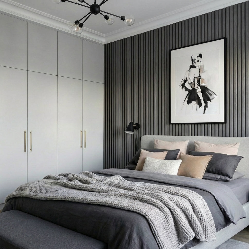 Grey Oak Acoustic Slatwall Panels