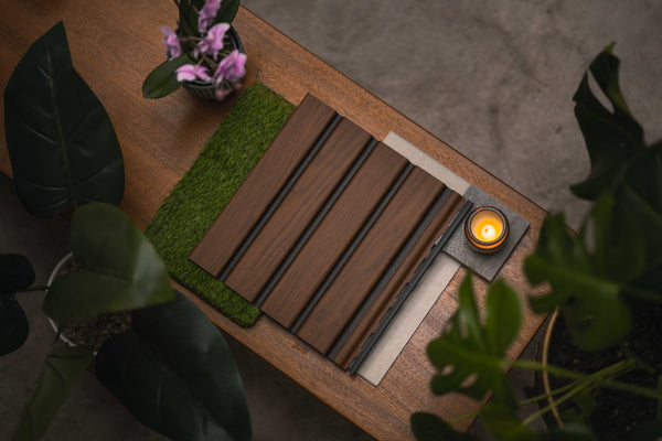 Walnut Outdoor Slatwall Sample