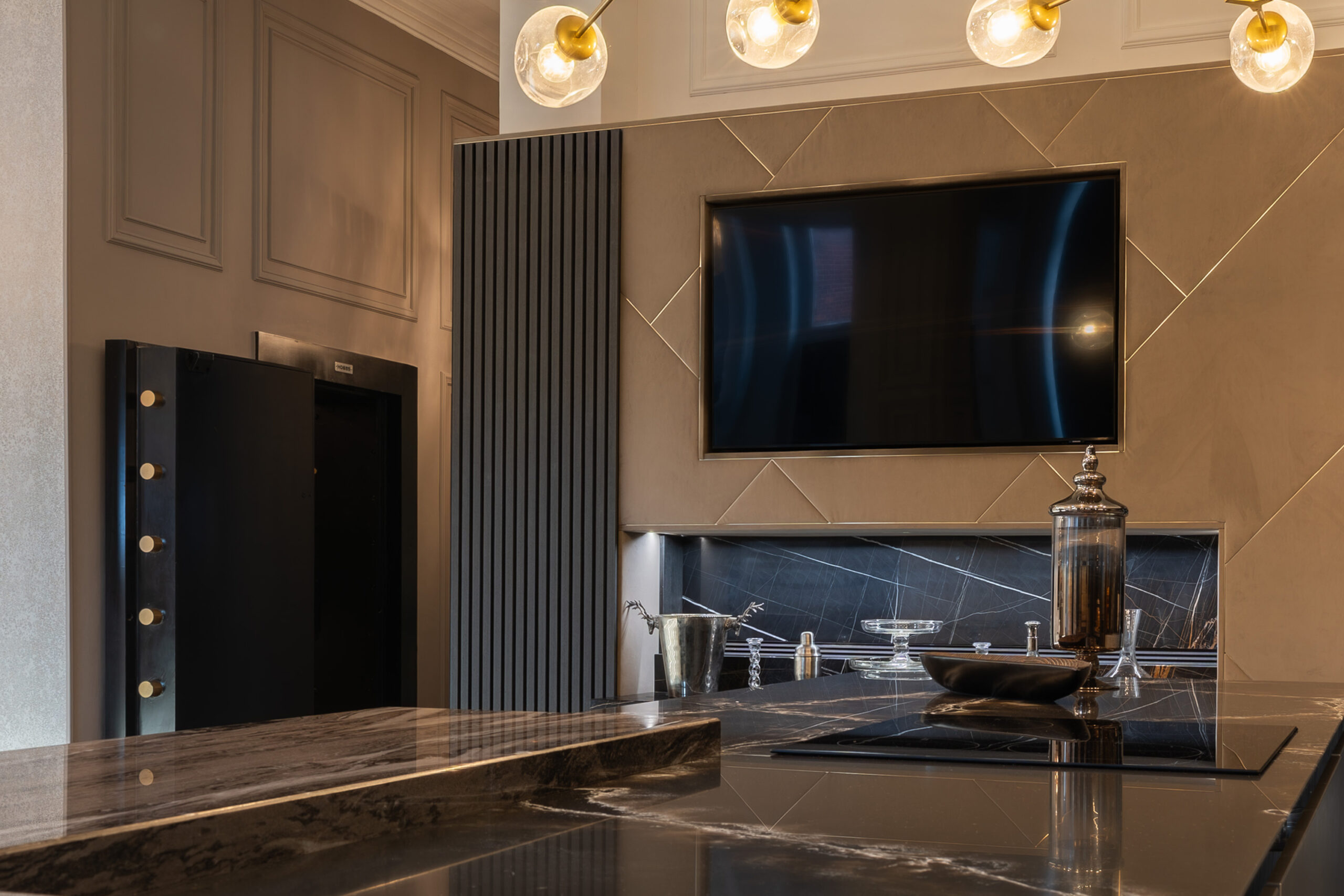 Acoustic Black Oak Slatwall Panels