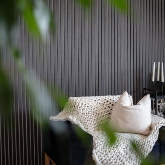 Acoustic Black Oak Slatwall Panels - Image 3