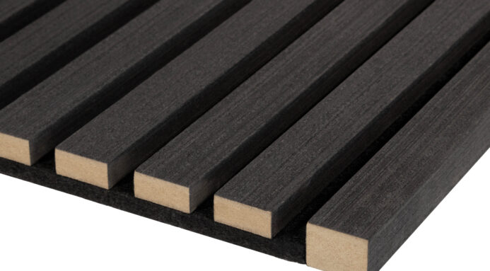 Acoustic Black Oak Slatwall Panels, Black Slat Wall Panels, The Wall Exchange