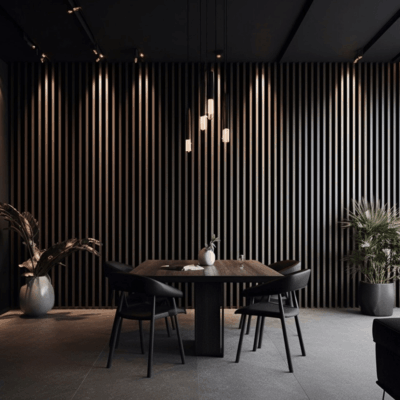 Acoustic Black Oak Slatwall Panels