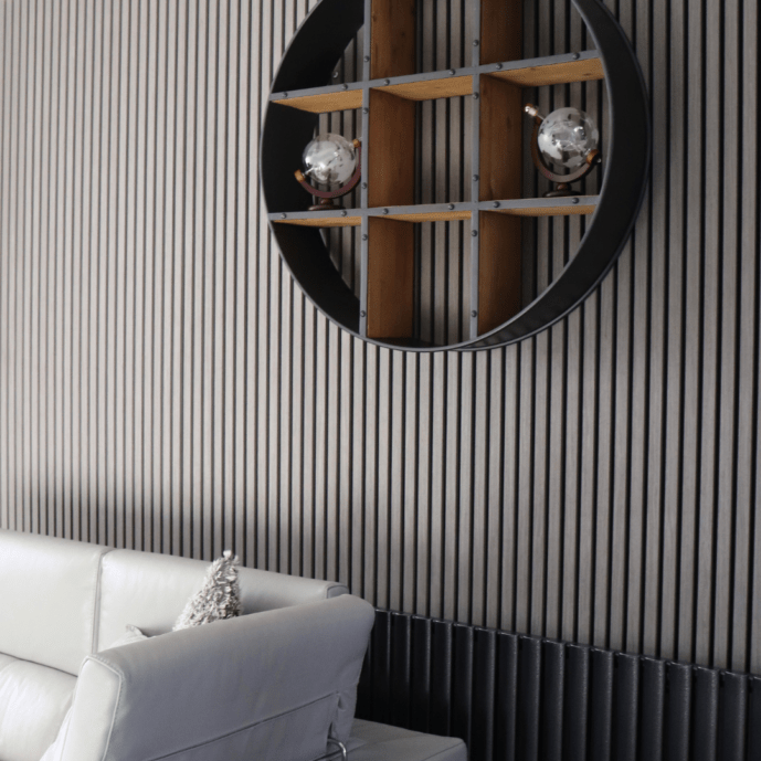 Acoustic Grey Oak Slatwall Panels - Image 2