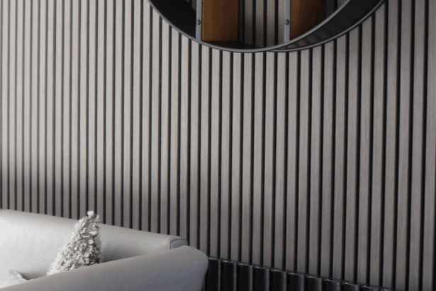 Grey Slats, Office Wall Panelling, The Wall Exchange